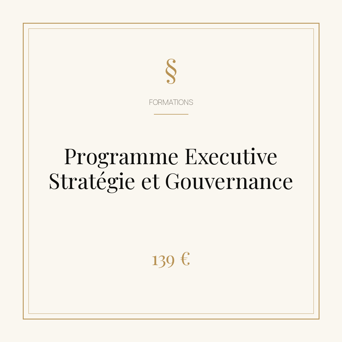 Programme Executive Stratégie et Gouvernance