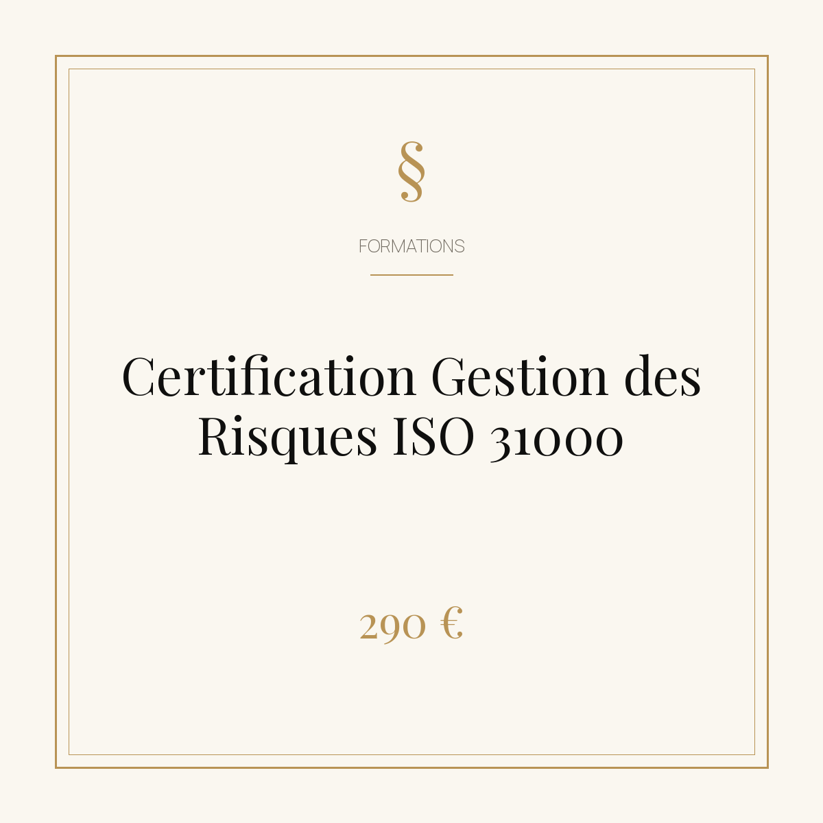 Certification Gestion des Risques ISO 31000